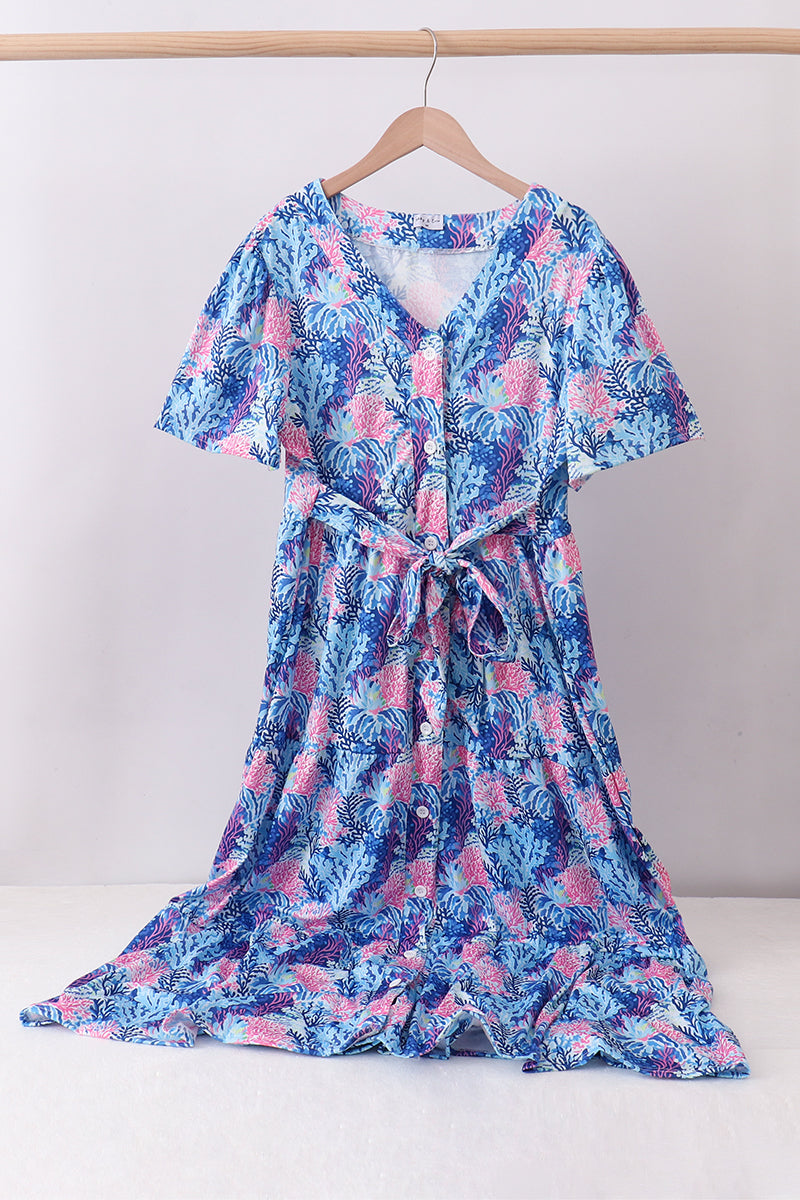 Blue marine creature dress for mommy