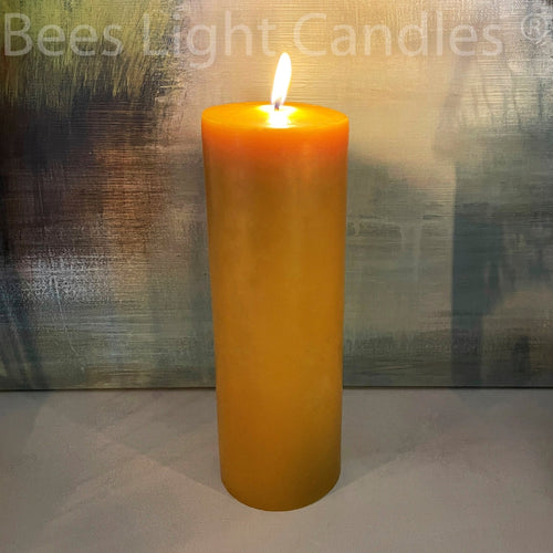4" x 11" Beeswax Pillar Candles