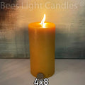 4" x 8" Beeswax Pillar Candles