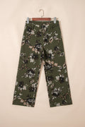 Floral Denim Patch Pocket Straight Leg Jeans