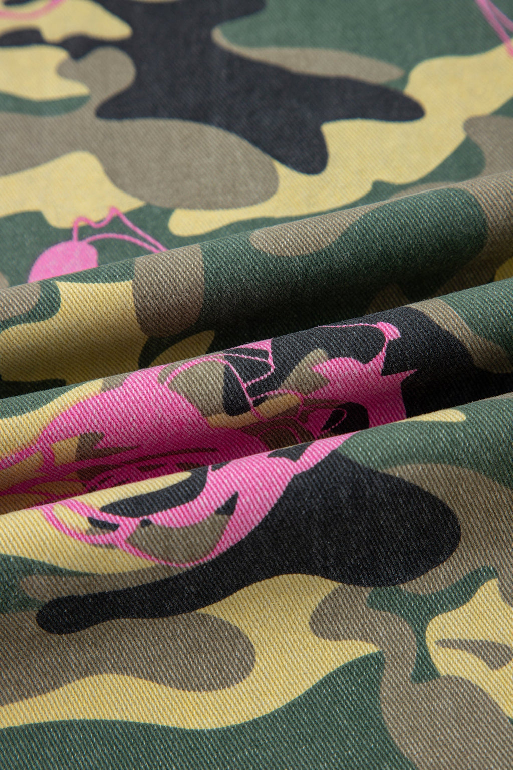 Abstract Camo Leopard Patchwork Straight Leg Jeans