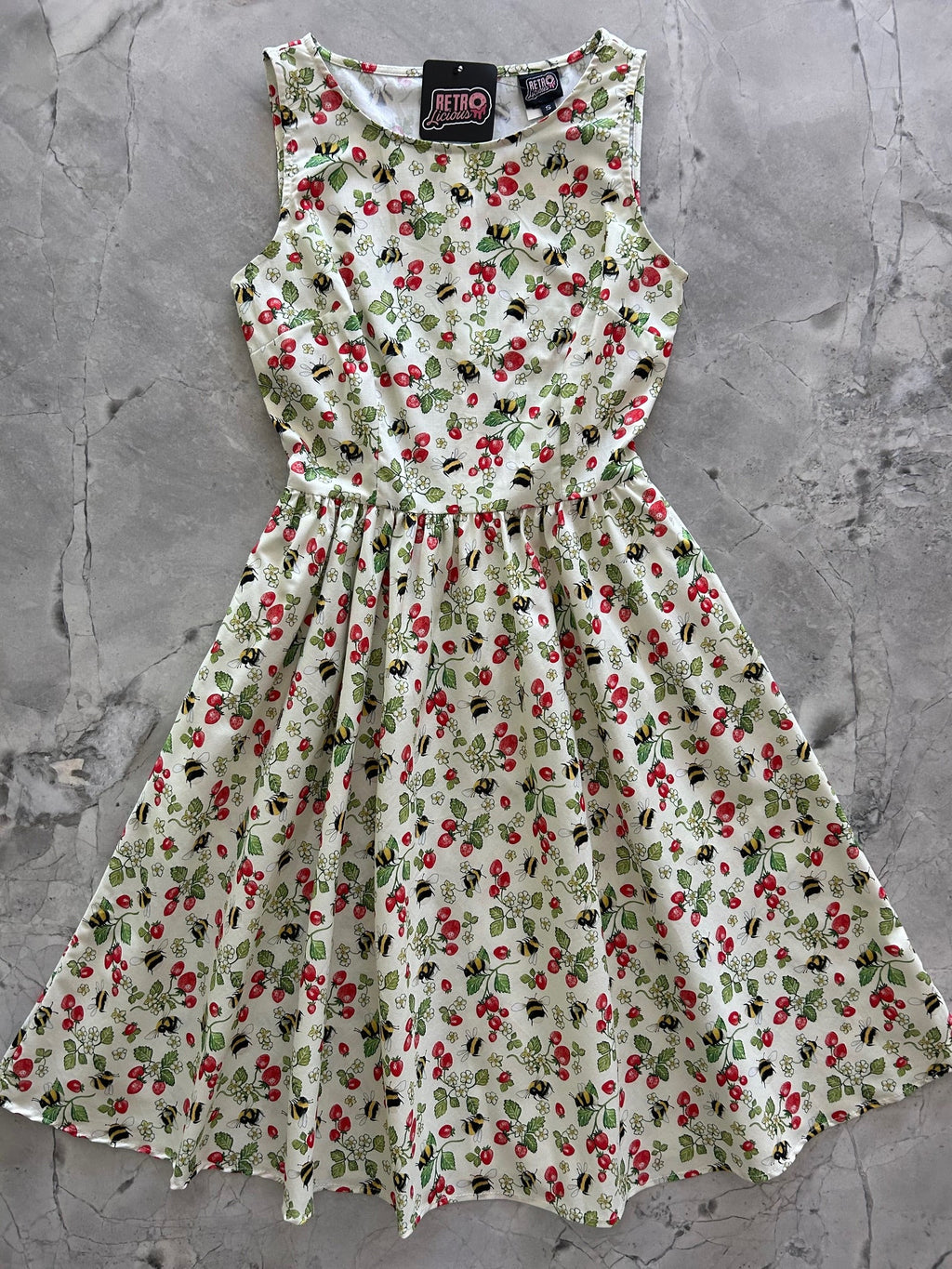 Berry Bees Vintage Dress - Small only, 1 left!