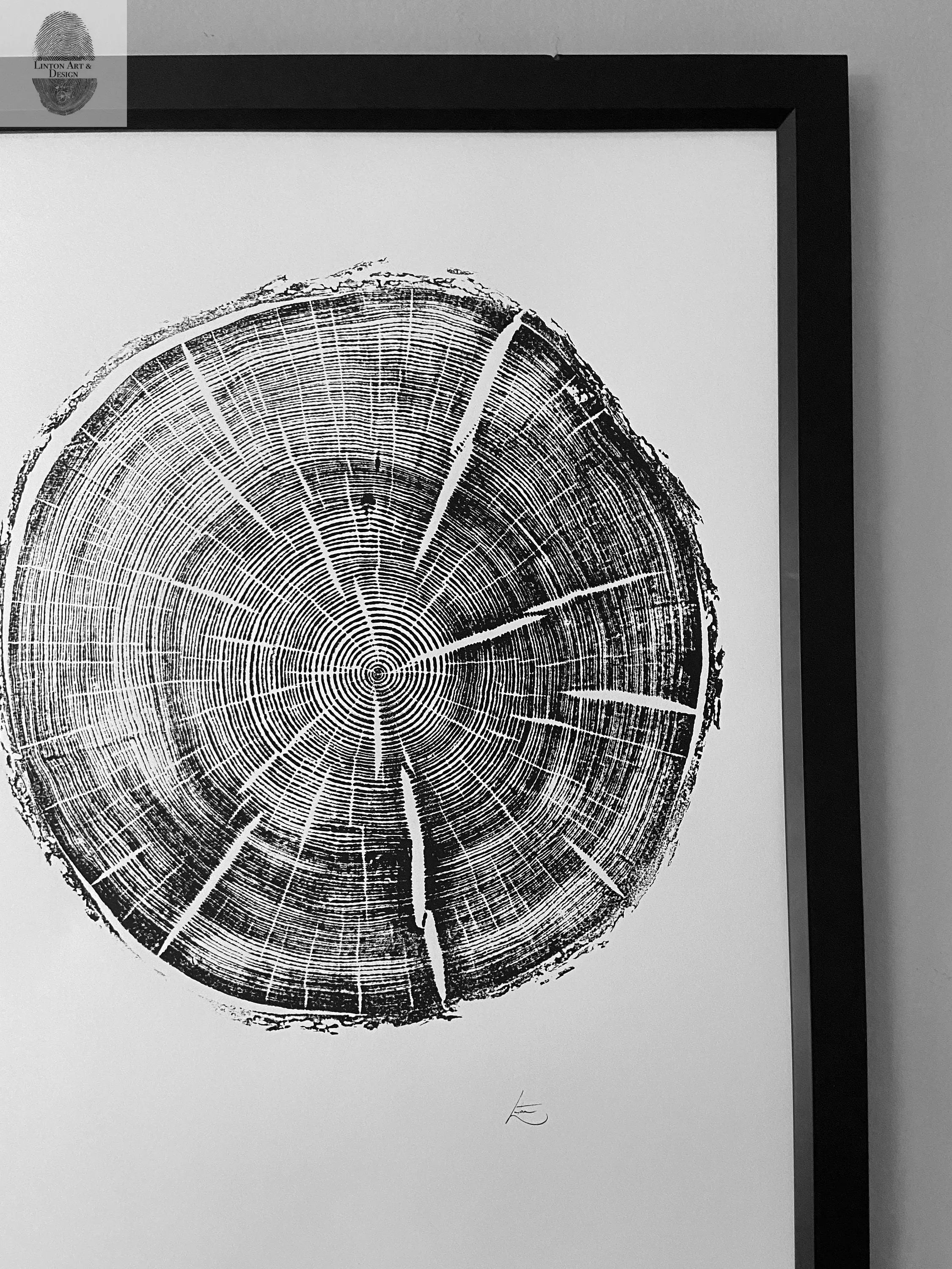 Black Hills South Dakota Woodcut print, Tree Ring Print, Arborist, Forestry, Biology Gift, 18x24 inches, Signed Original