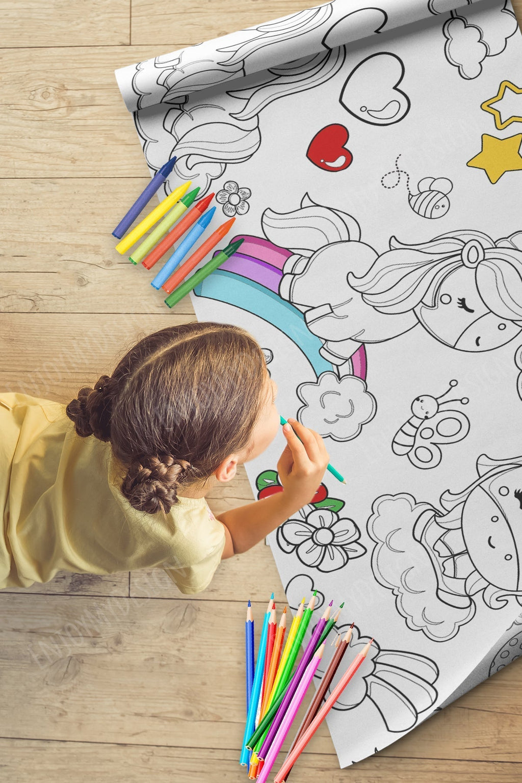 GIANT Coloring Paper Activity Roll for Kids, 24"x100", Safari
