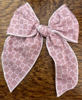 Neutral Checkered Daisy Bow