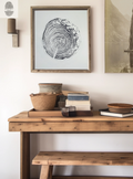 California Redwood, San Francisco, 30 years, 18x24 inch print, hand pressed print, tree ring art, wood slice, wedding tree, Woodcut print, by Erik Linton