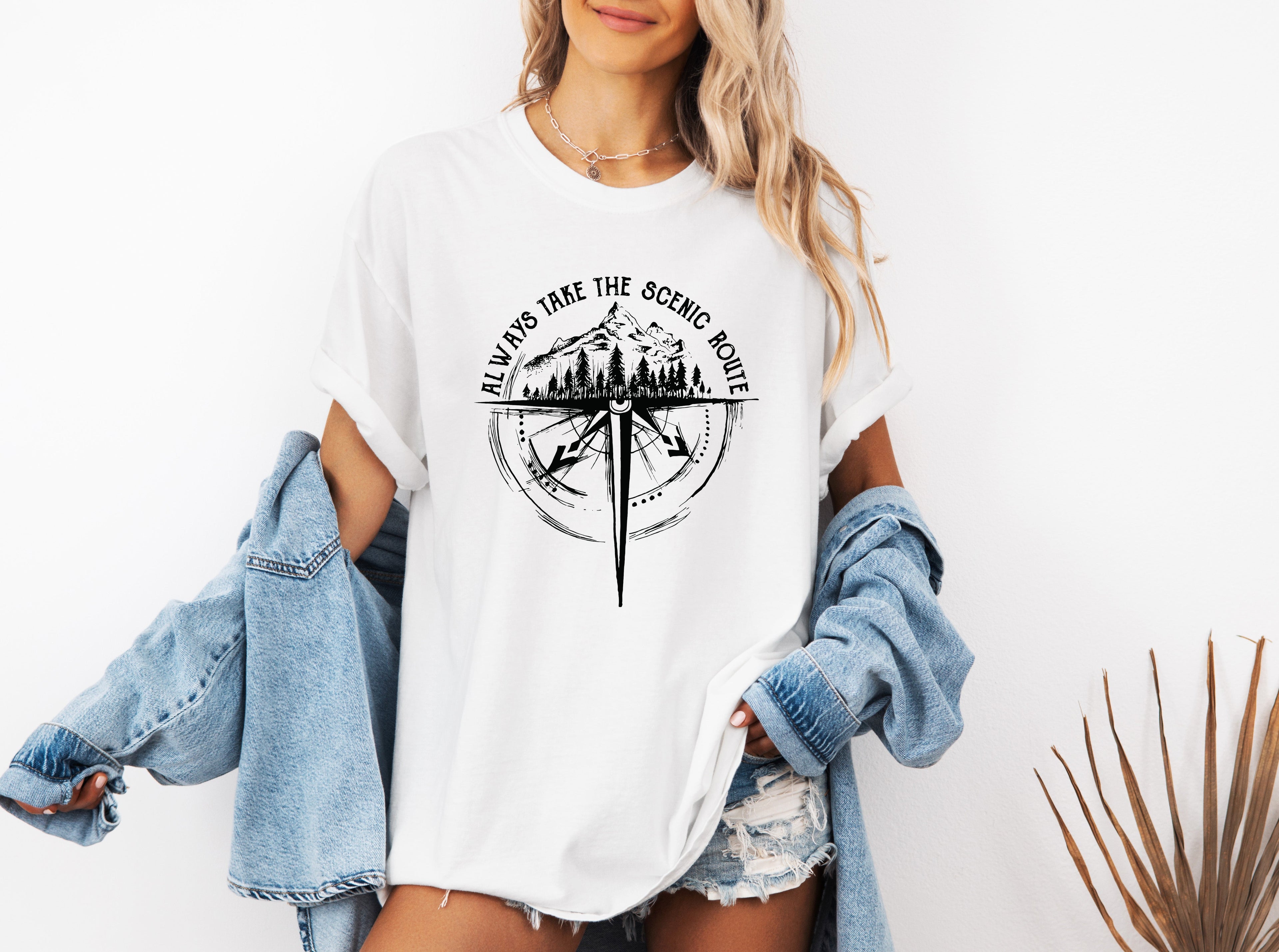 Compass Camping Hiking Mountain Nature Comfort Colors T Shirt