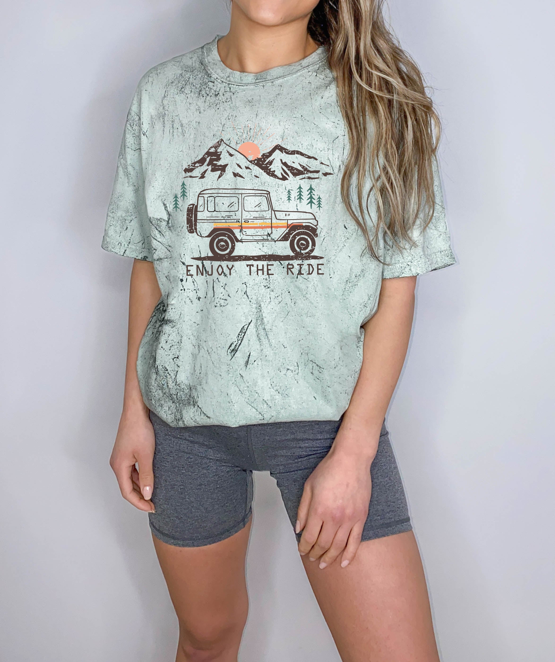 Enjoy the Ride Camping Hiking Mountain Nature Comfort Colors T Shirt