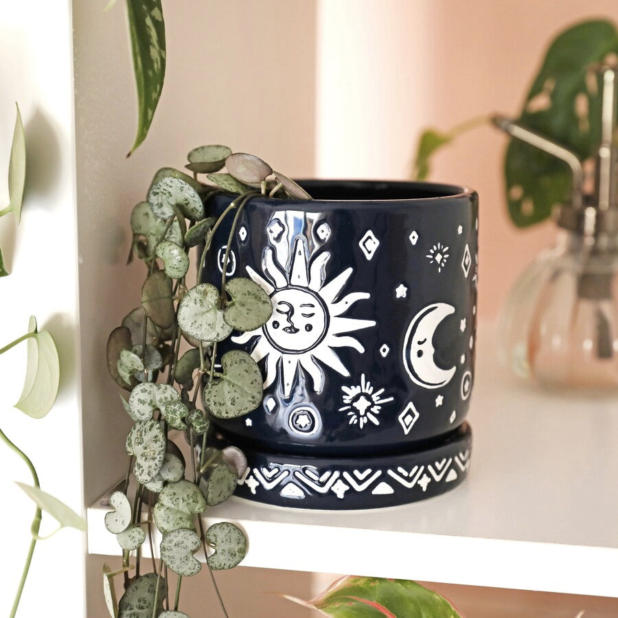 Midnight Sun & Moon Phases Planter