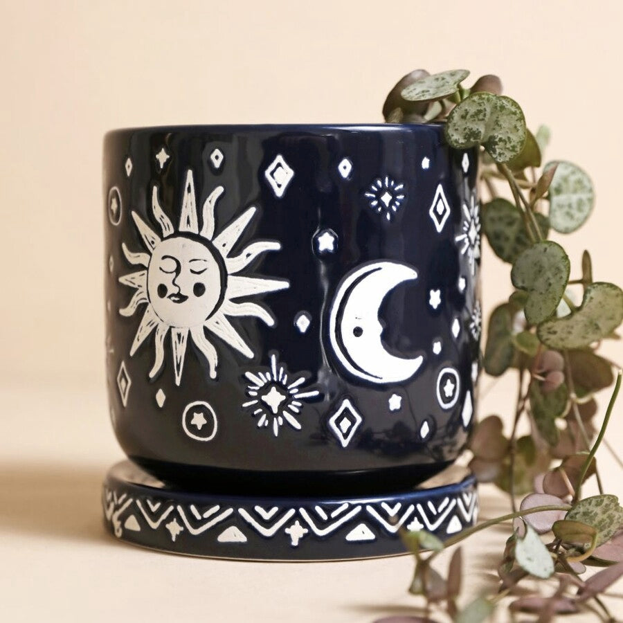 Midnight Sun & Moon Phases Planter