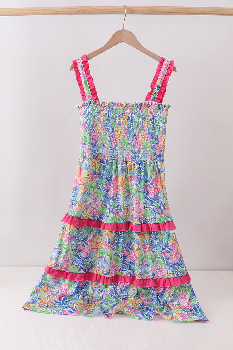 Tropical floral matching dress for mom