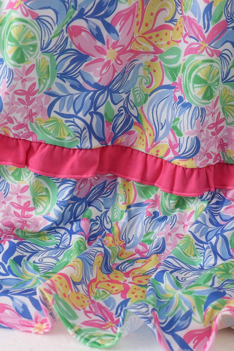 Tropical floral matching dress for mom