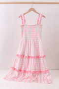 Blush floral smocked tiered dress for mom