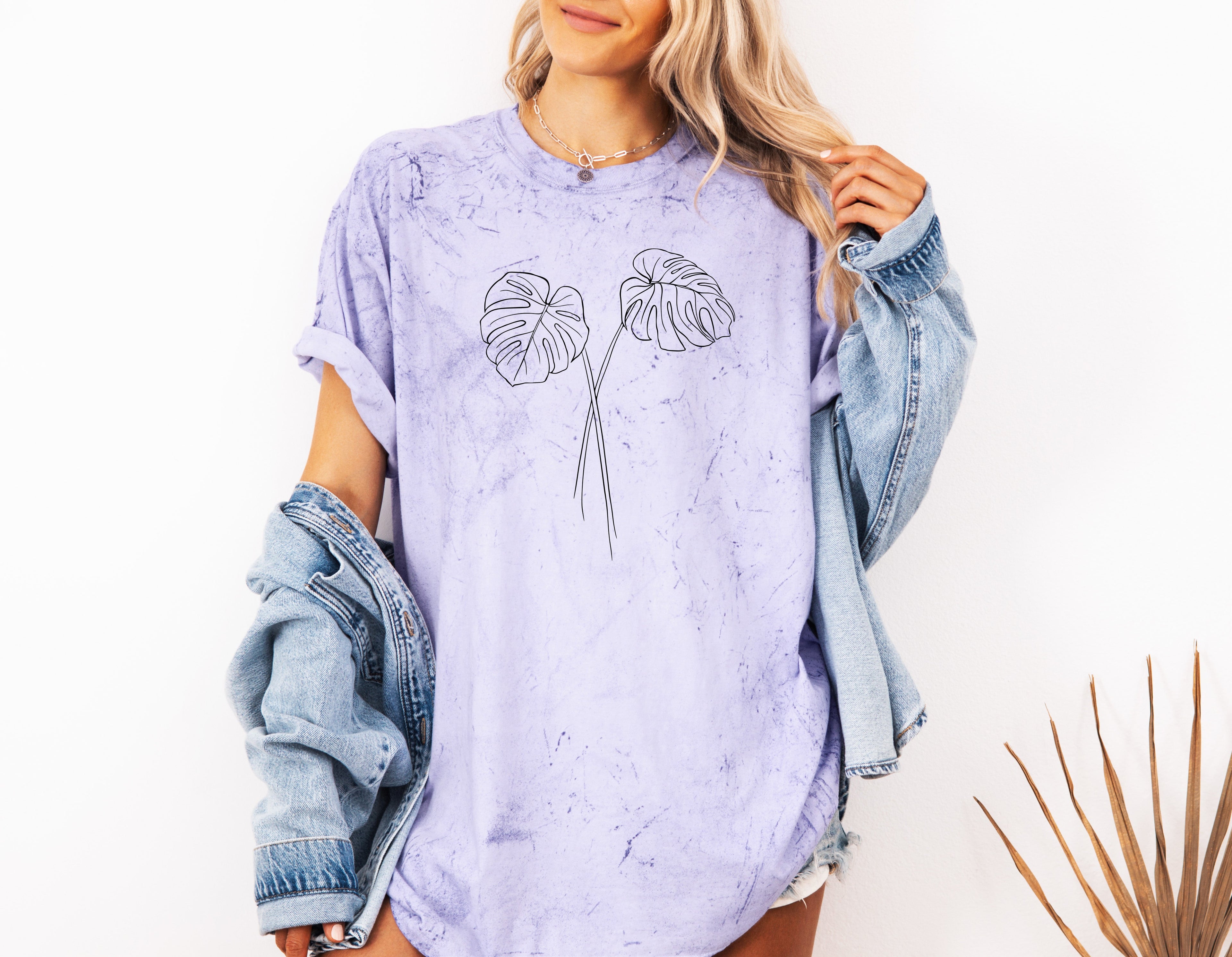 Monstera botanical Comfort Colors T Shirt (Monstera 2 leaves)