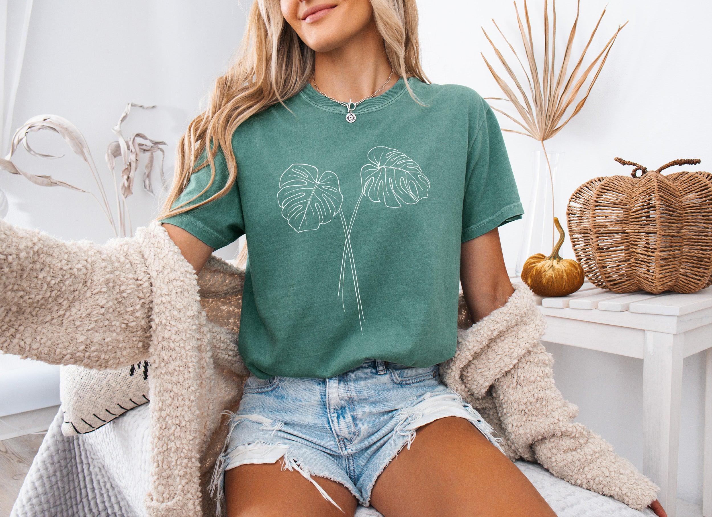Monstera botanical Comfort Colors T Shirt (Monstera 2 leaves)