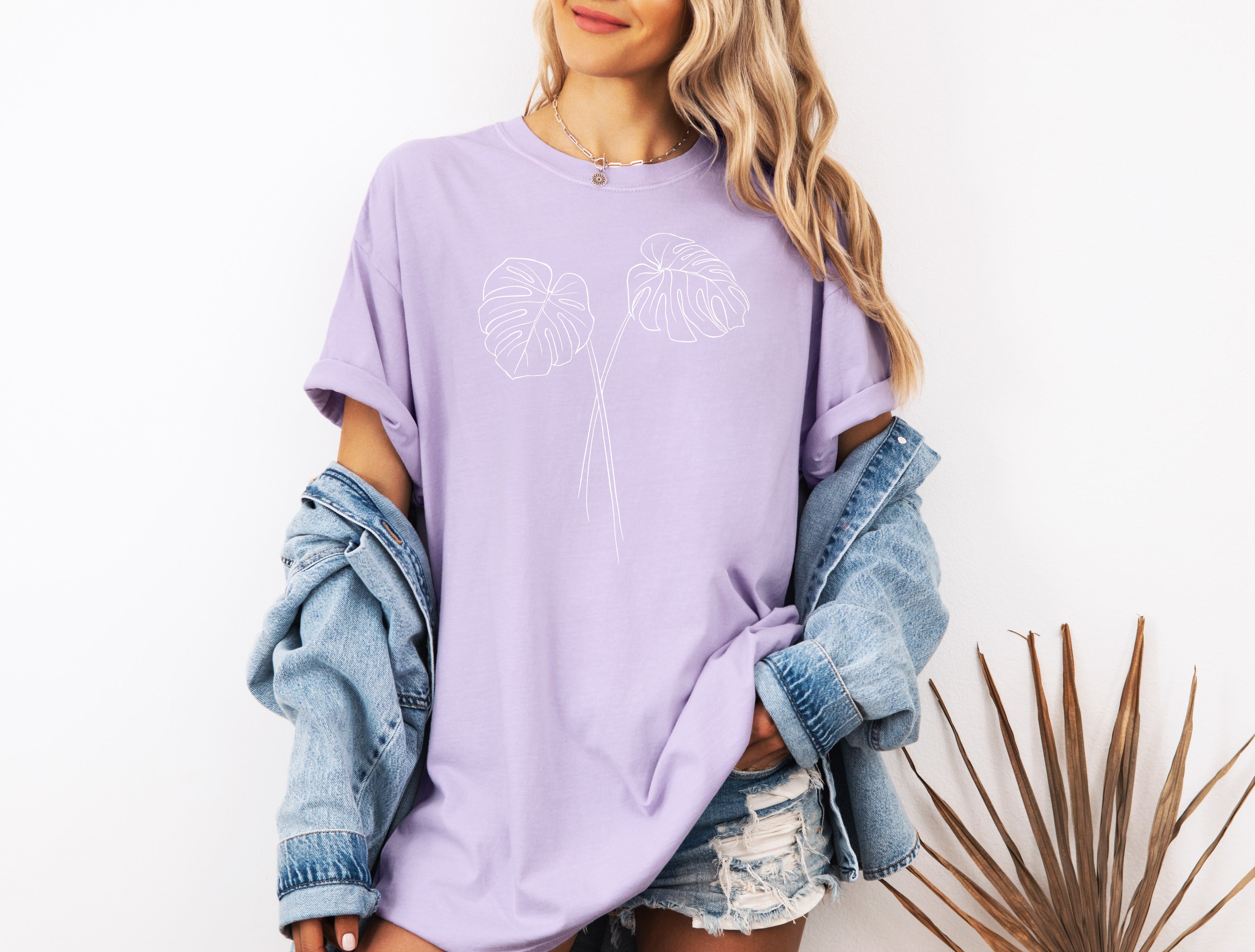 Monstera botanical Comfort Colors T Shirt (Monstera 2 leaves)