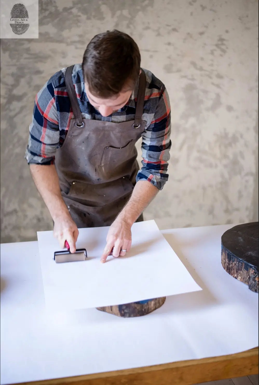 Ohio State, Ash Tree, Tree ring print, woodcut print, Lumber, Live edge, Biology Gifts, Arborist, Signed Original - 24x36 print
