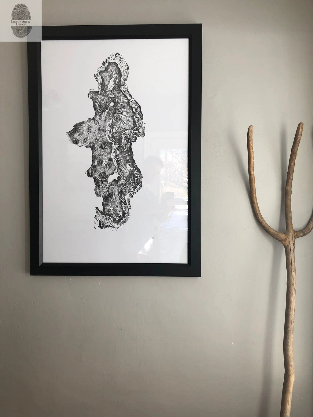 Redwood Burl, Tree Ring Print, Woodcut print, Tree of Life, , 24x36 print, Signed original Print