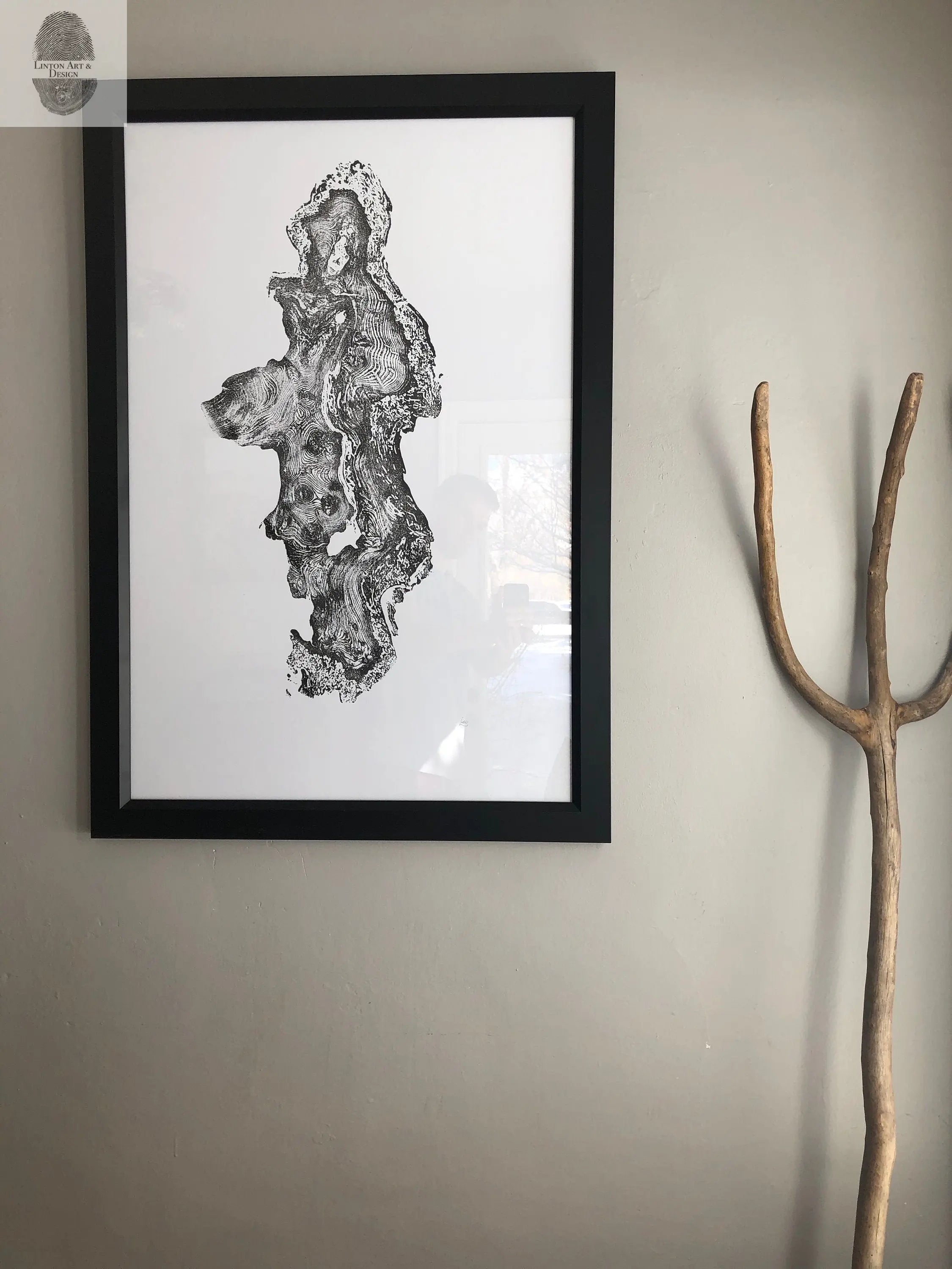 Redwood Burl, Tree Ring Print, Woodcut print, Tree of Life, , 24x36 print, Signed original Print