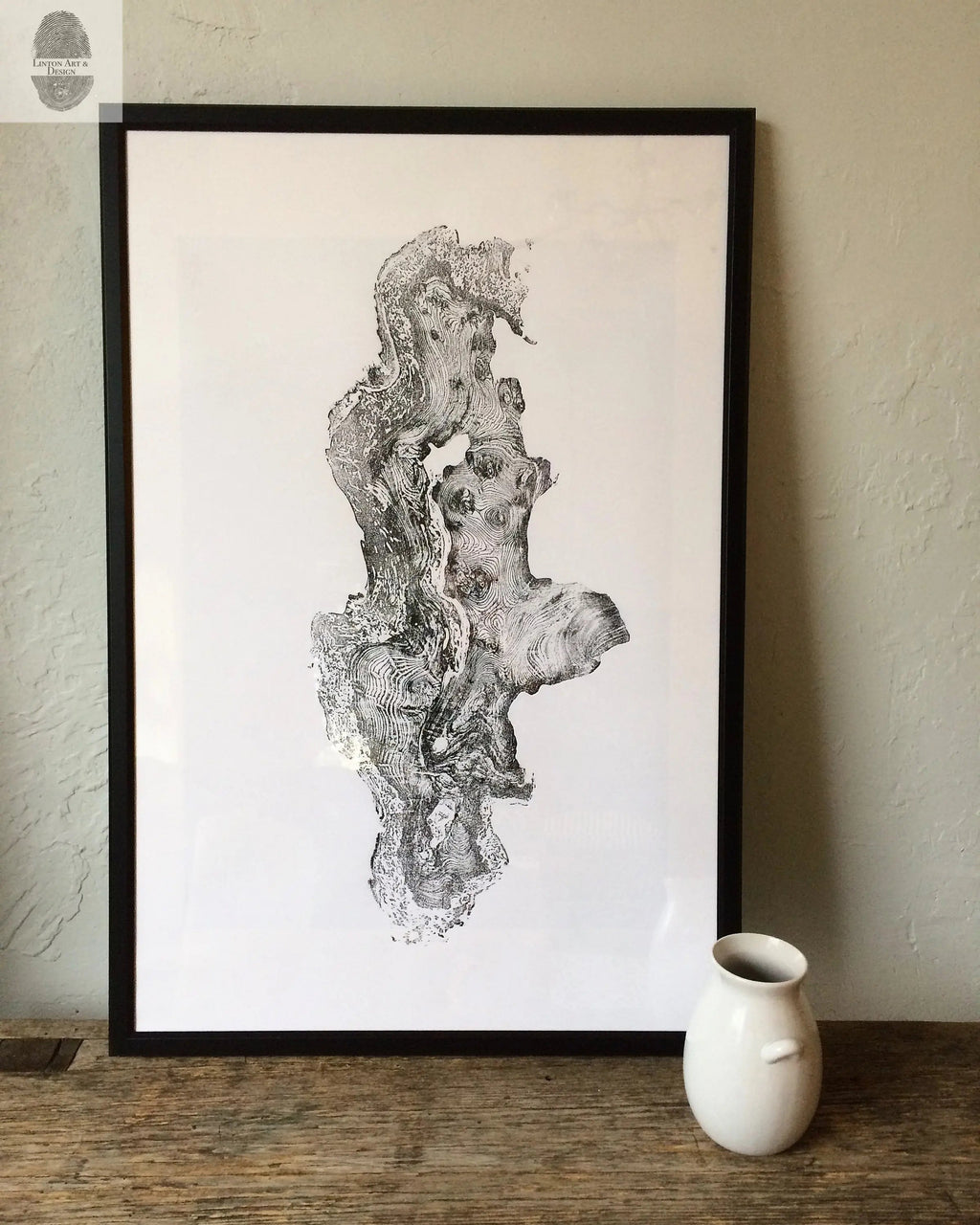 Redwood Burl, Tree Ring Print, Woodcut print, Tree of Life, , 24x36 print, Signed original Print