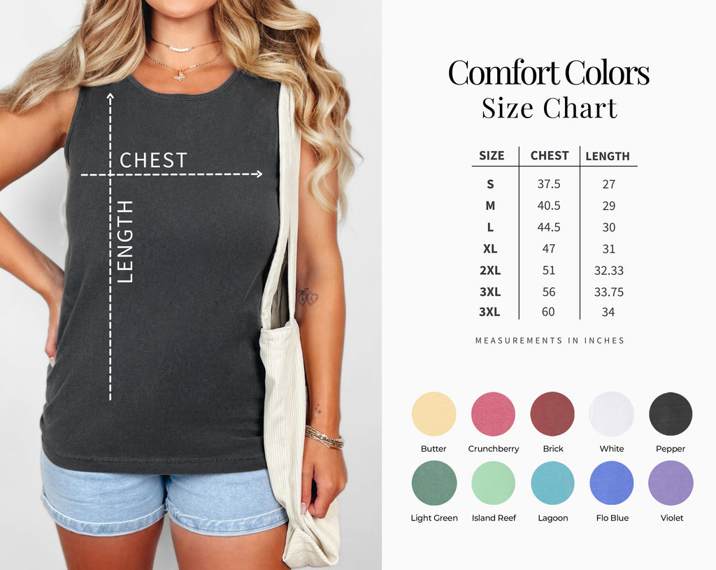Seashell Lake Beach Comfort Colors Tank Top – Mountain Hiking Camping Vacation Nature Graphic