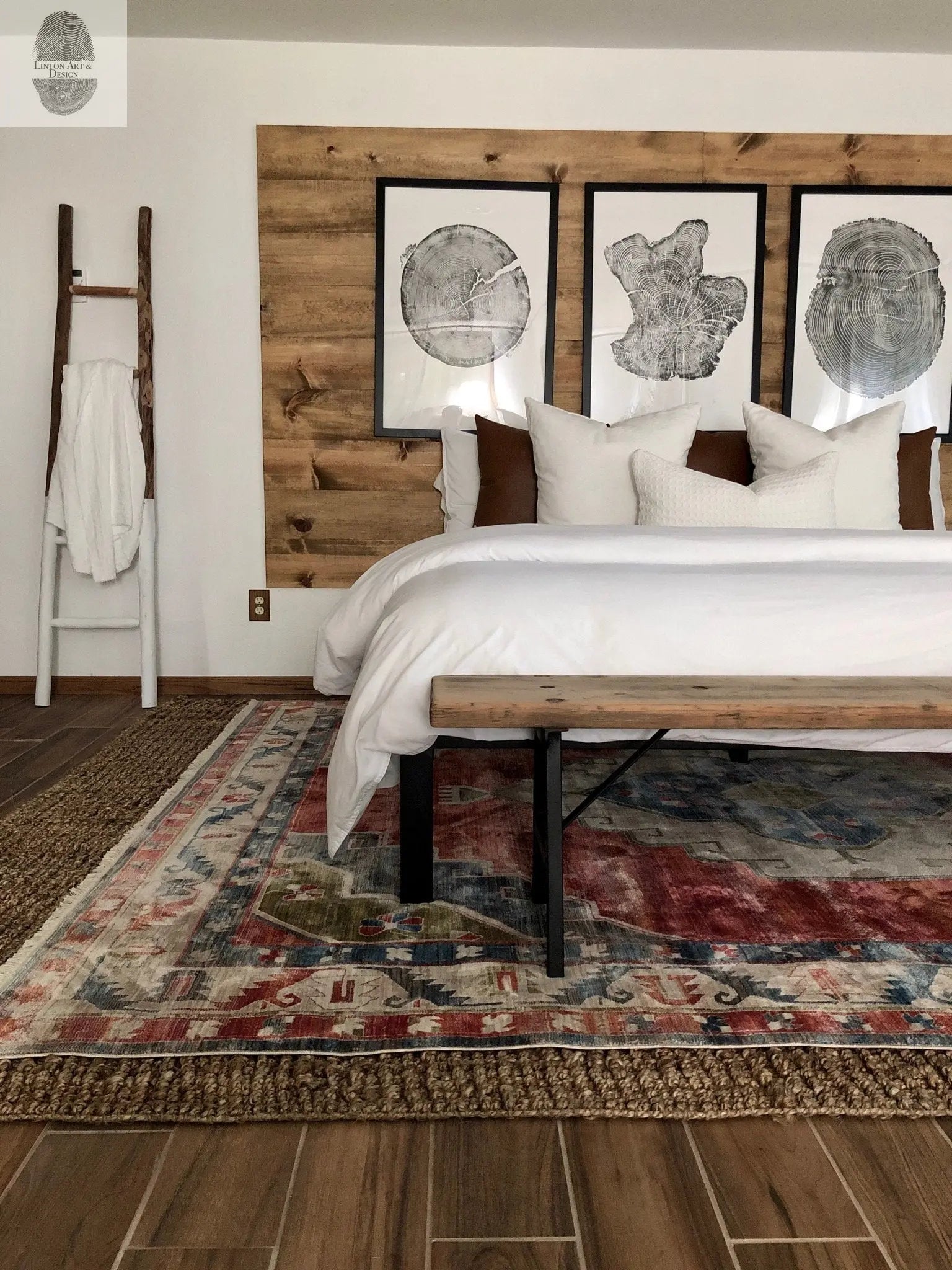 Tree Ring Triptych Wall Art • Set of 3 Panel Tree Stump Prints • Large Tree Ring Print Set • Nature-Inspired Wall Art