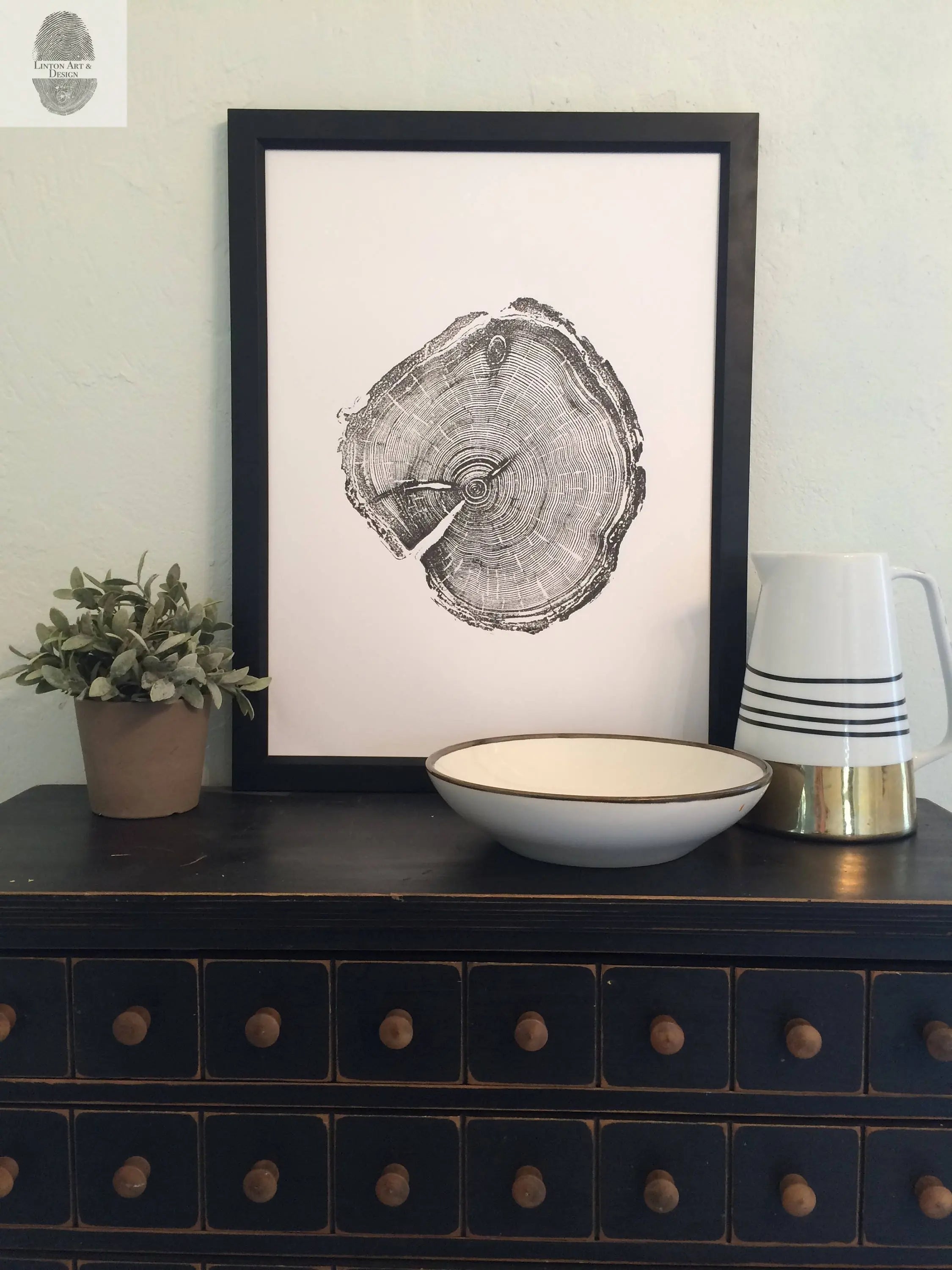Utah Art, Tree Ring Print, Woodcut print, Woodworker, Ski Art, Snowbird, Wood Slice wall art - 18x24 print