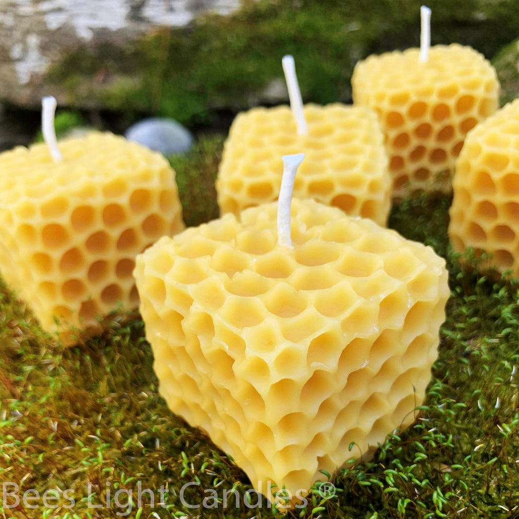 Honeycomb Cube Beeswax Candle