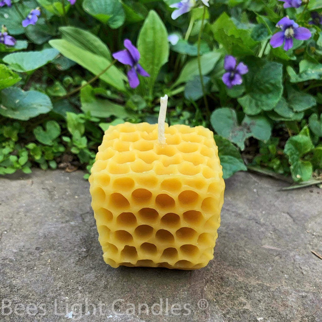 Honeycomb Cube Beeswax Candle