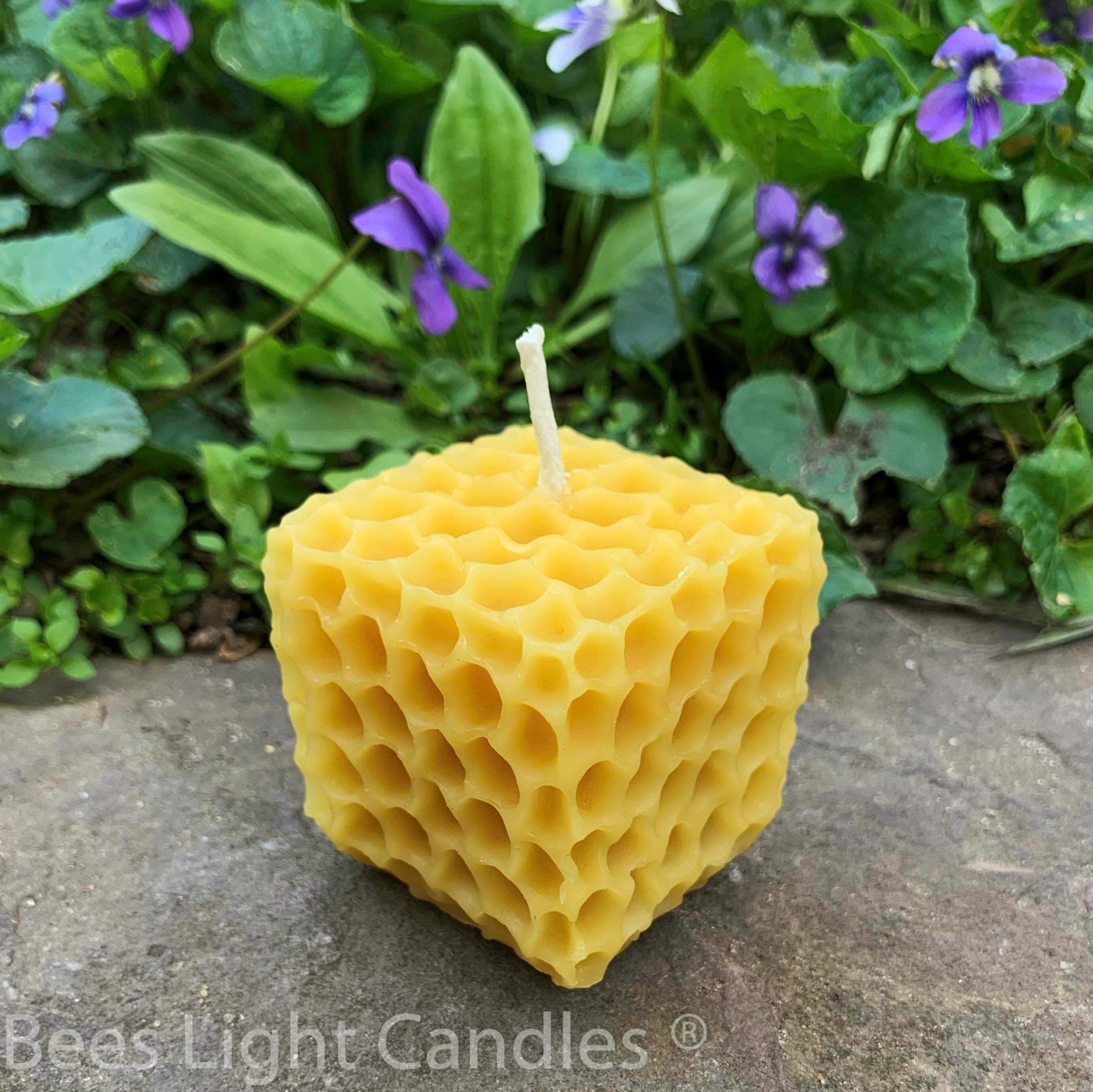Honeycomb Cube Beeswax Candle