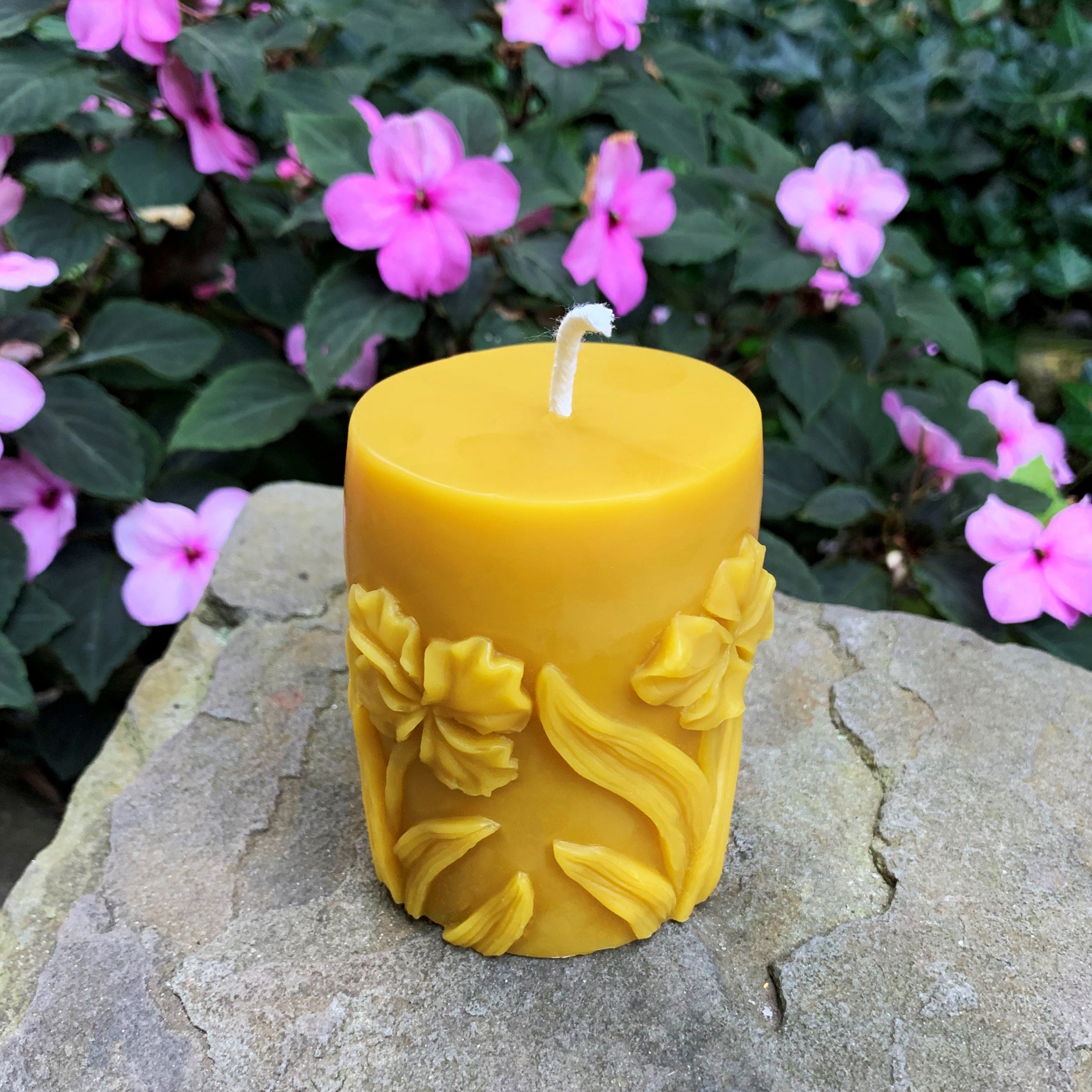 Butterfly | Hummingbird | Flower | Beeswax Pillar Set