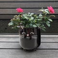 Black Cat Planter Pot With Ears & Whiskers for Succulents, Flowers, Herbs or Plants