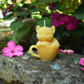 Kitty Cat Tea Cup Beeswax Candle