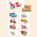 Wooden Toddler Game Vehicles 2 Piece Jigsaw Puzzle